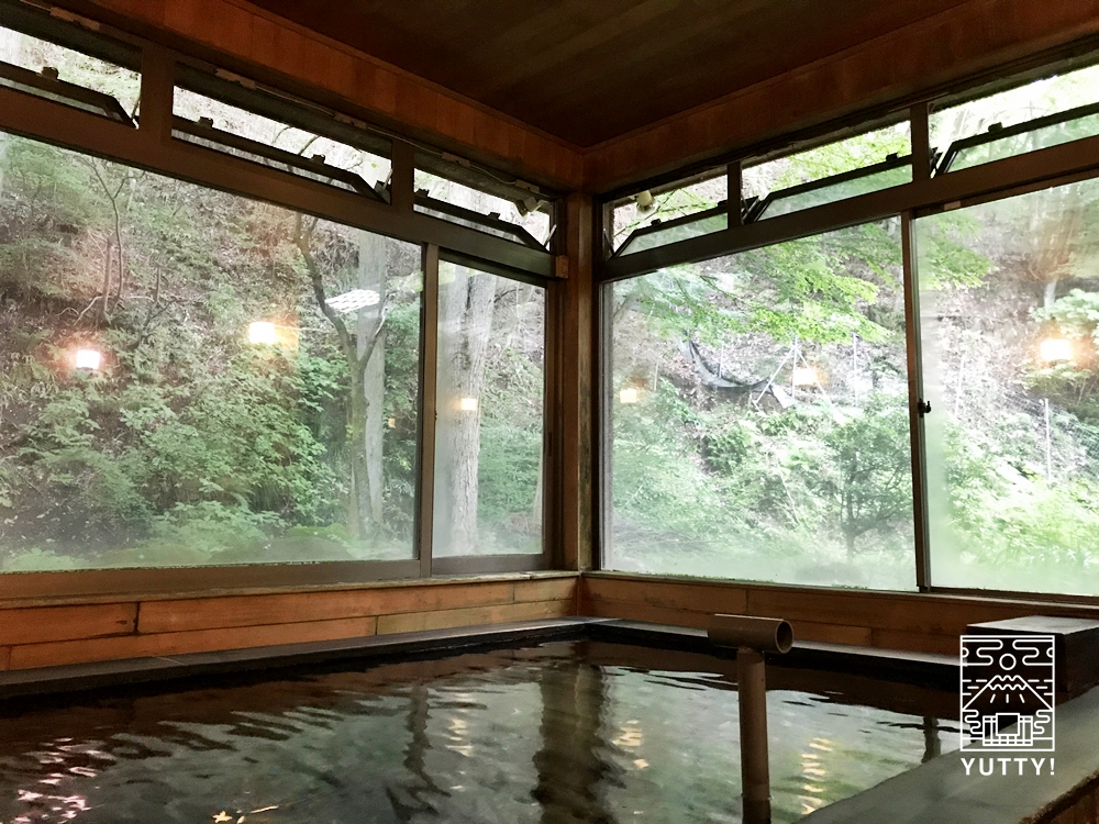 七沢温泉元湯玉川館の大浴場の景色